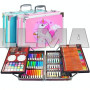 Детский набор для творчества Единорог 145 предметов в розовом алюминиевом чемодане